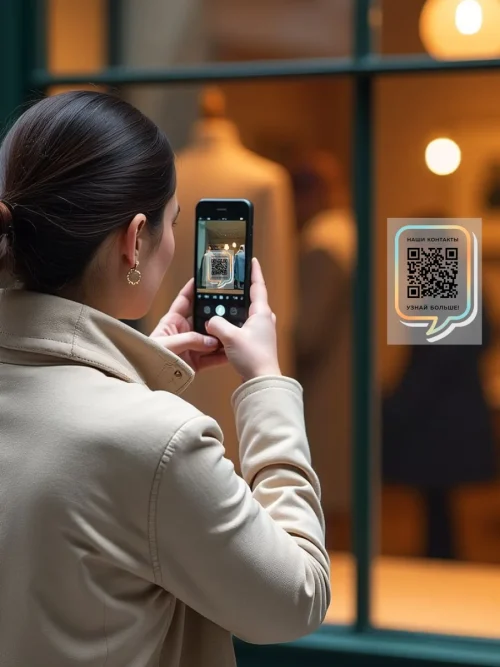 Динамический QR код наклейка для бизнеса